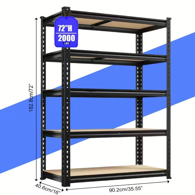 Nnovaroom 72" Adjustable Metal Double Layer Column Shelving