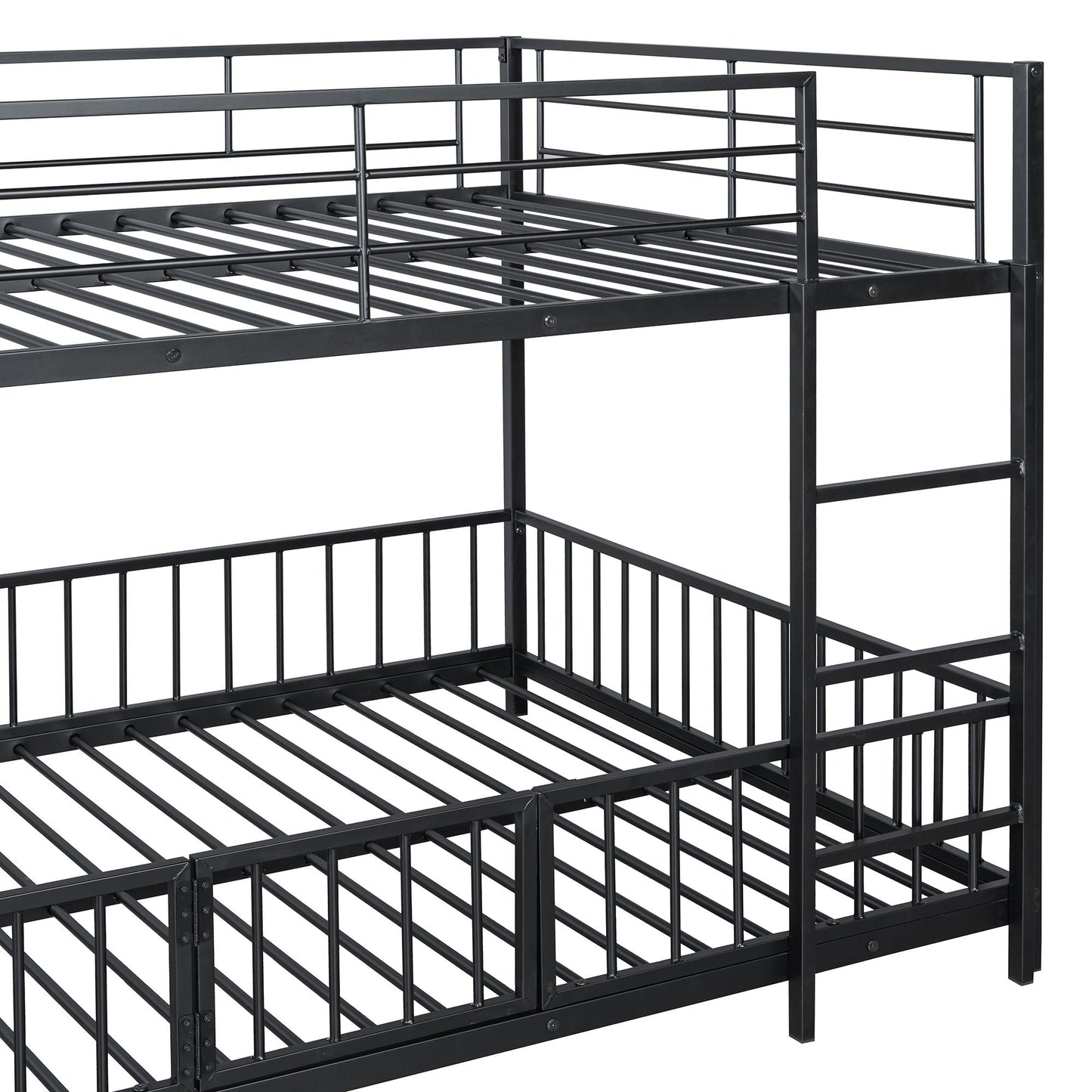 Full Over Full Wood Bunk Bed with Ladder and Guardrails | Just Better Bunk Beds