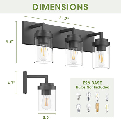 Vanity Light with Clear Glass Shade