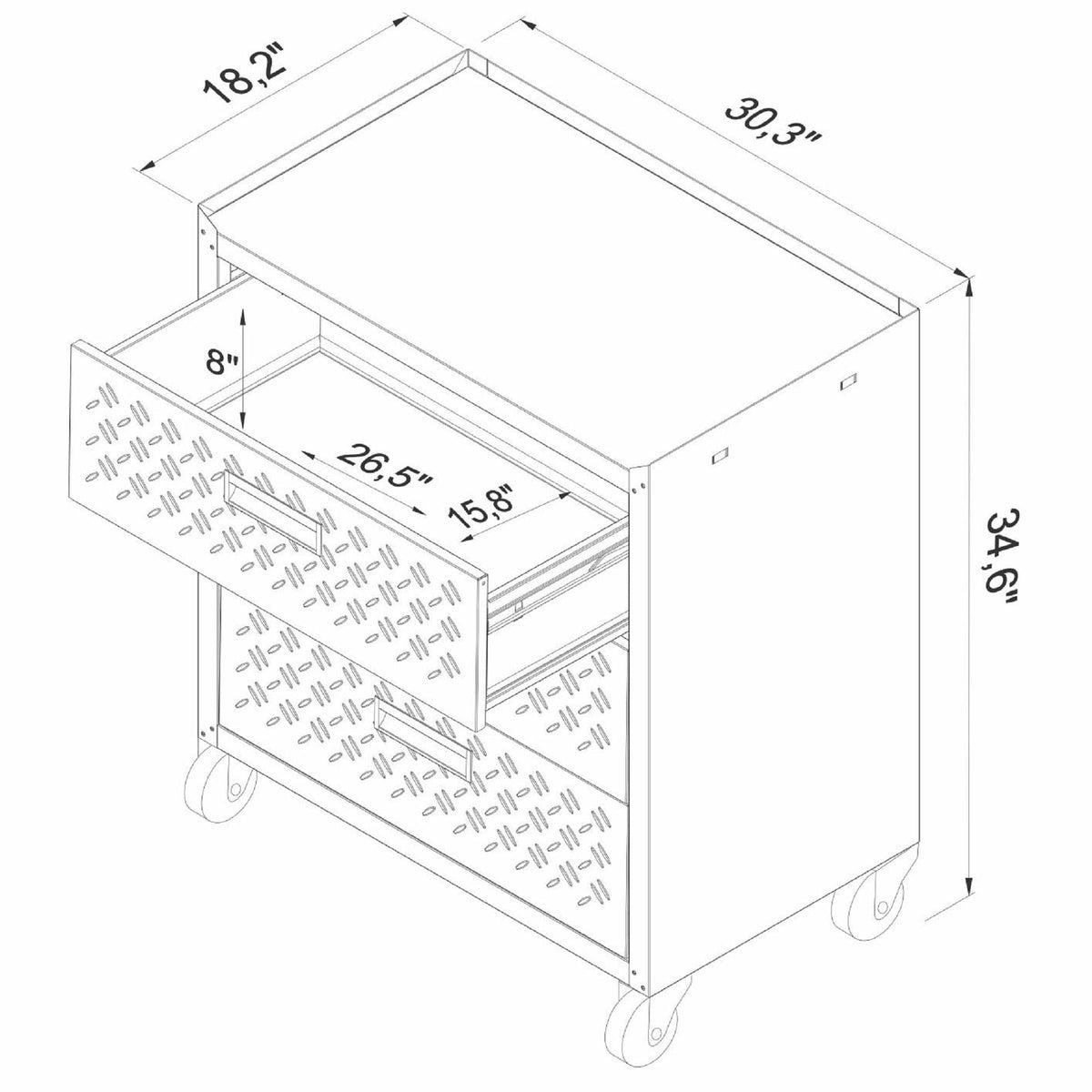 Fortress -3 Drawer Rolling Garage Cabinet