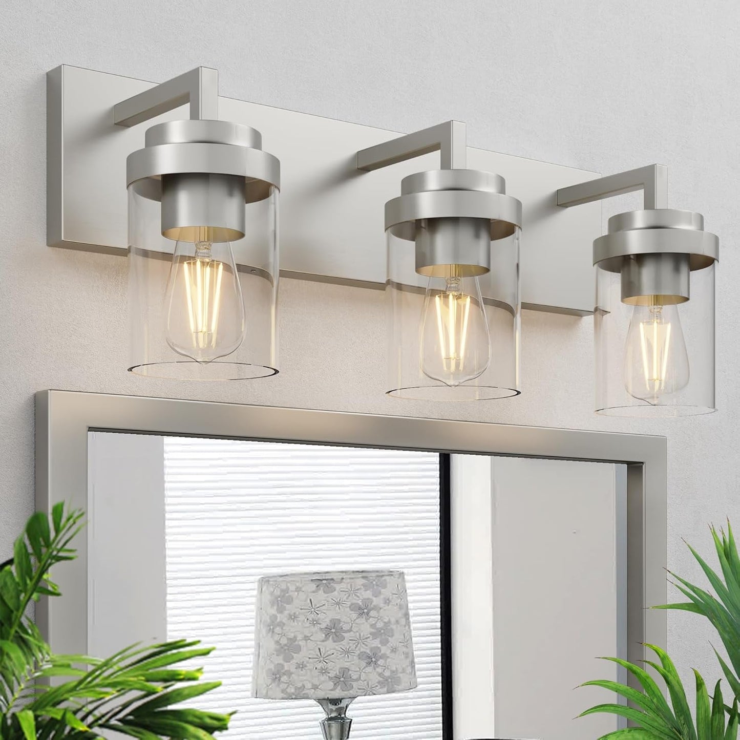 Vanity Light with Clear Glass Shade