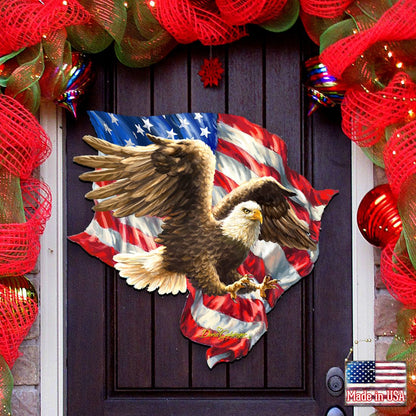 American Liberty Eagle Holiday Door Decor by D. Gelsinger - American Christmas Decor - 8461052H-1432