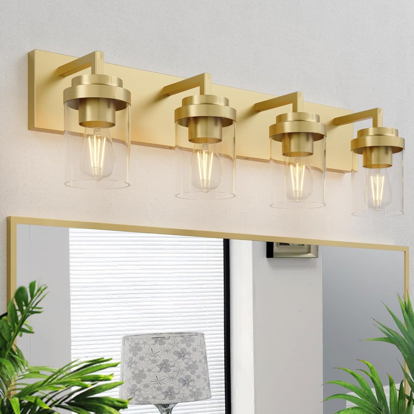 Vanity Light with Clear Glass Shade