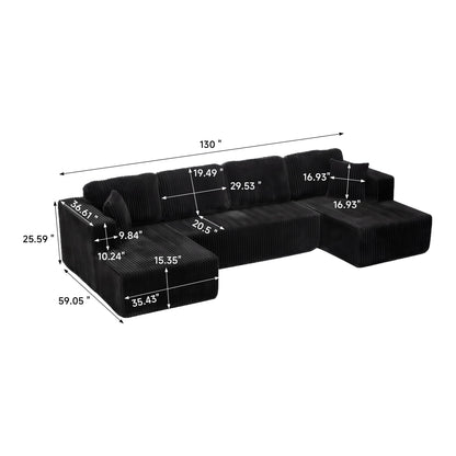 U-Shape Modular Sectional Sofa For Living Room