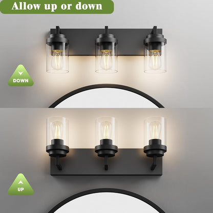 Vanity Light with Clear Glass Shade