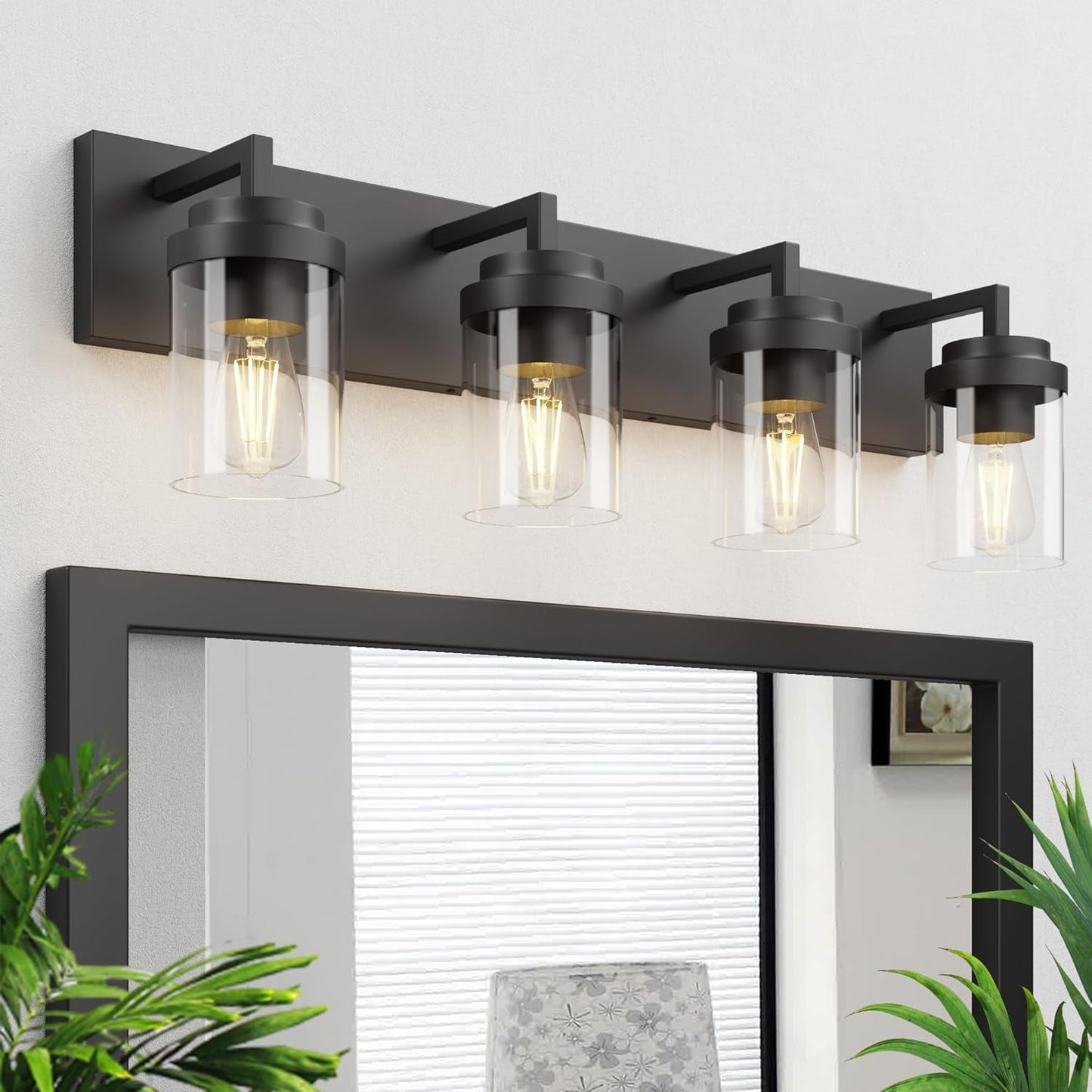 Vanity Light with Clear Glass Shade