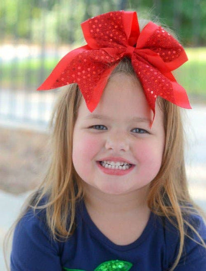 Sequin Cheer Hair Bows