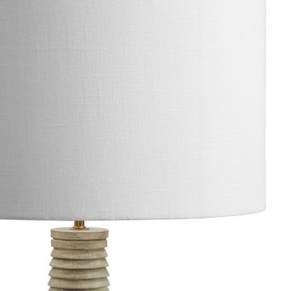 Saylor Carved Ribbed Wood Floor Lamp with Drum Shade by Modway