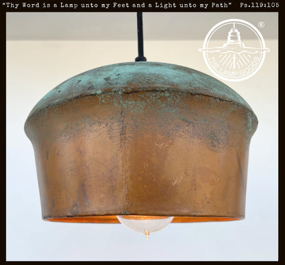 Handcrafted Copper Pendant Light | 8.5" | Farmhouse Kitchen Pendant