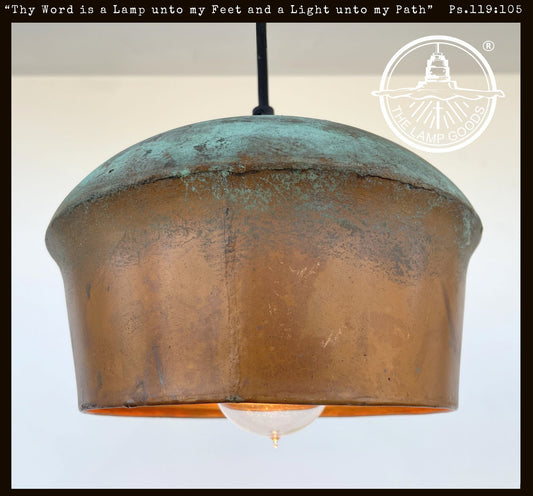 Handcrafted Copper Pendant Light | 8.5" | Farmhouse Kitchen Pendant