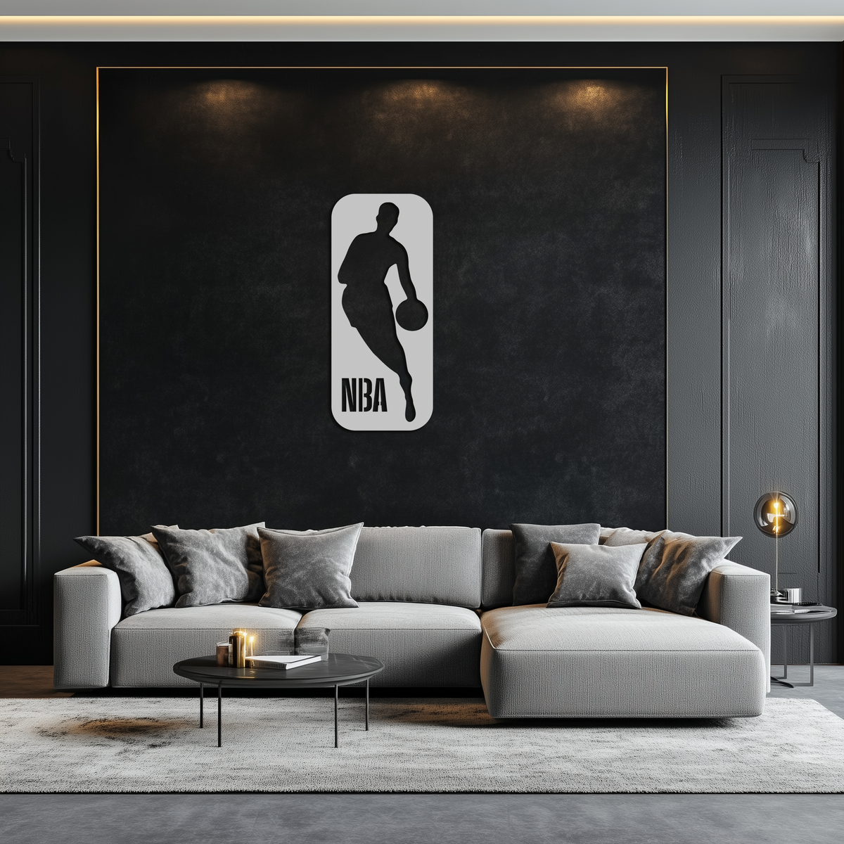 NBA Basketball Player Silhouette Metal Wall Art – Iconic Sports Decor for Game Rooms- KAF676