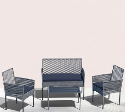 4Pcs Outdoor Patio Furniture Set – Rattan Wicker Sofa - Multiple Styles