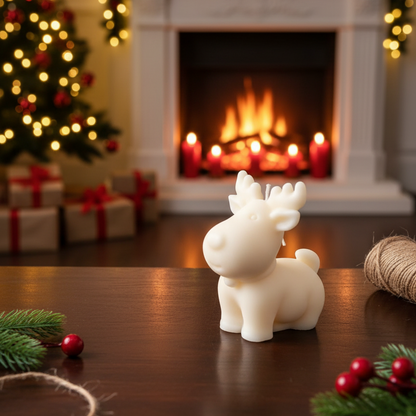 Reindeer Soy Candle – Holiday Christmas Decor & Gift