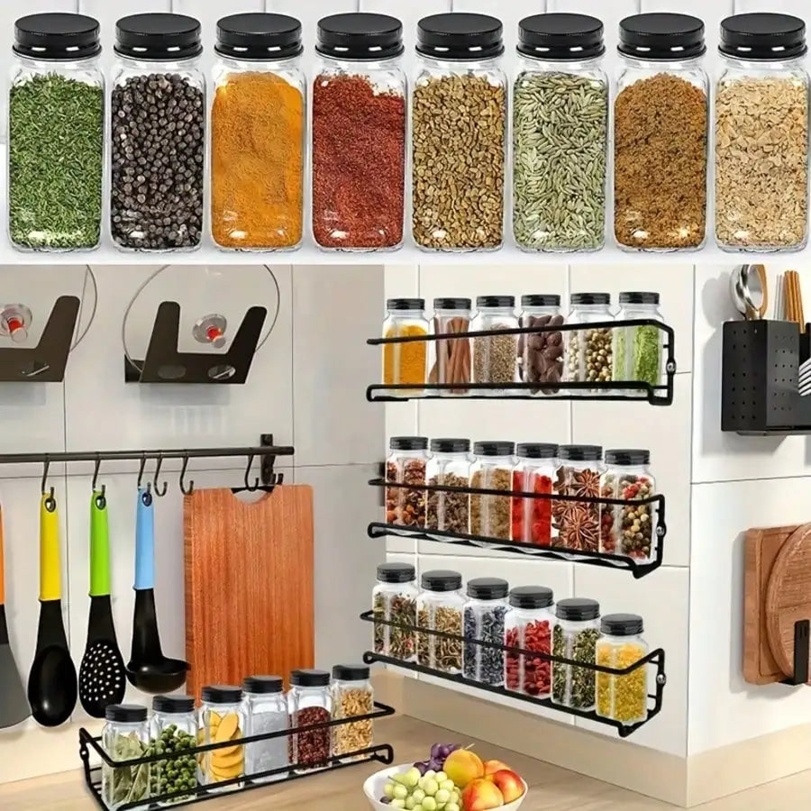 4oz Glass Spice Jars (12PCS): Shaker/Metal Lids + Funnel