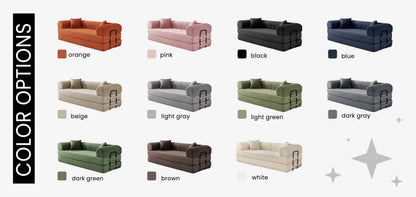 79'' Boneless Couch Foldable Convertible Futon Sleeper Sofa Bed