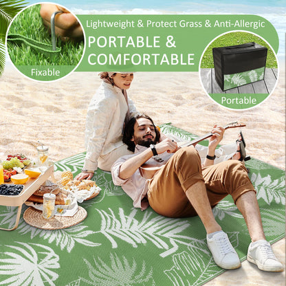8‘x10' Outdoor Rug Waterproof Recycled Plastic Straw Rug Patio Rug Indoor Outdoor Carpet for Patio Deck Camping RV Beach
