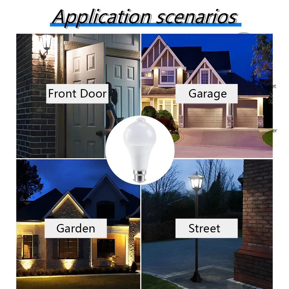 B22LED  Motion Sensor Light Bulb  18W Outdoor Lighting