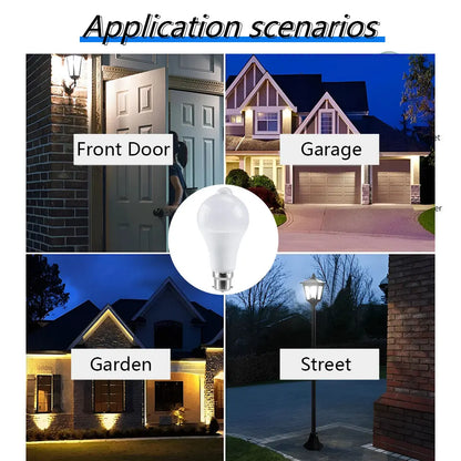 B22LED  Motion Sensor Light Bulb  18W Outdoor Lighting