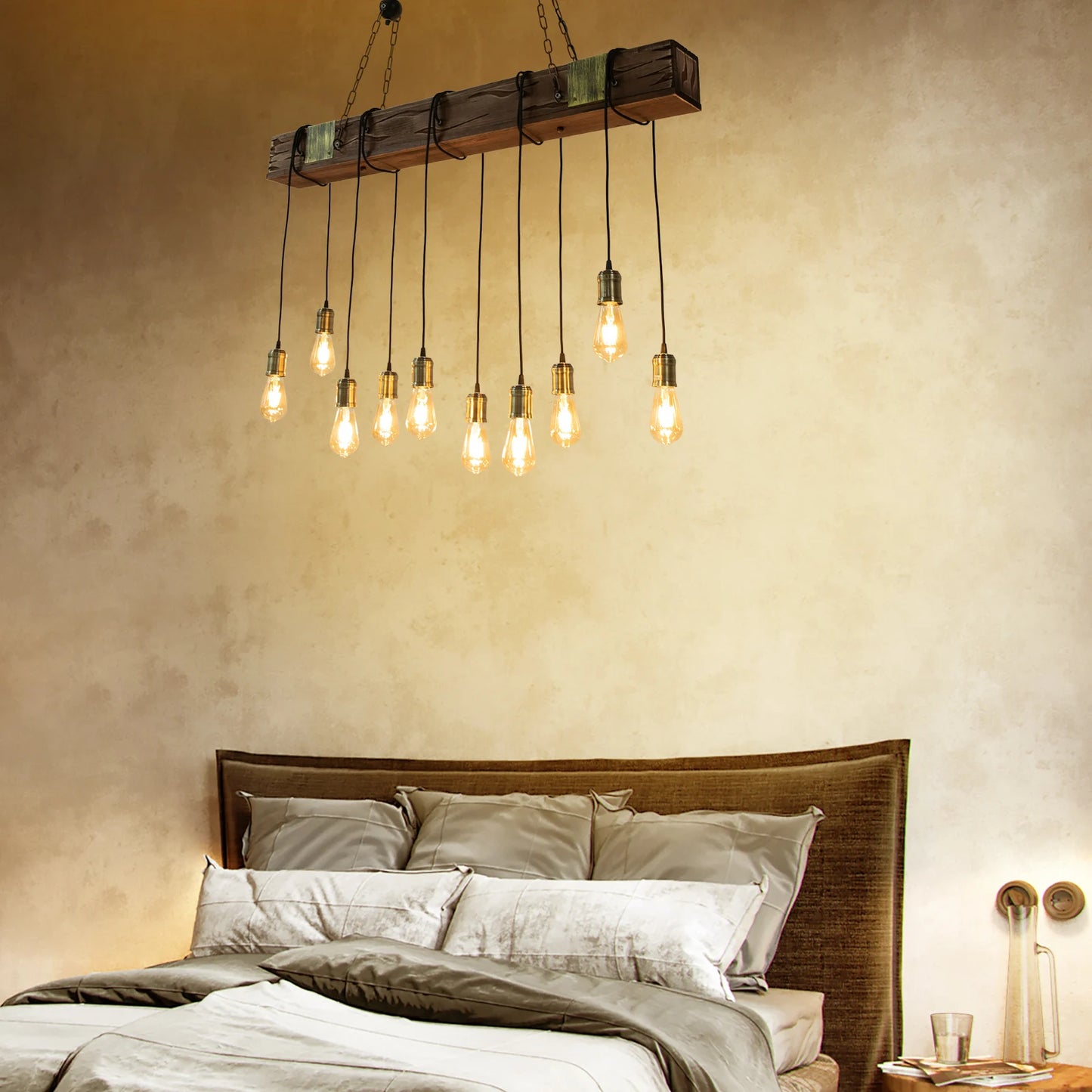 Vintage Wood Ceiling Chandelier