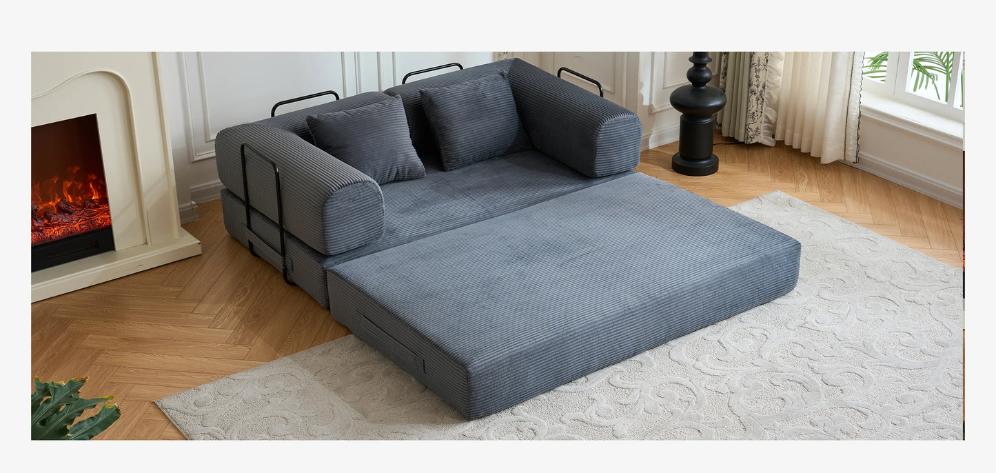 79'' Boneless Couch Foldable Convertible Futon Sleeper Sofa Bed