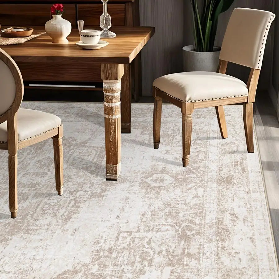 Rug 6x9 Vintage Rug Washable Indoor Medallion Rugs