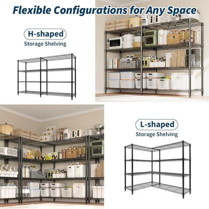 Heavy Duty Storage Shelves 4/5 Tiers Metal Shelving Unit Adjustable