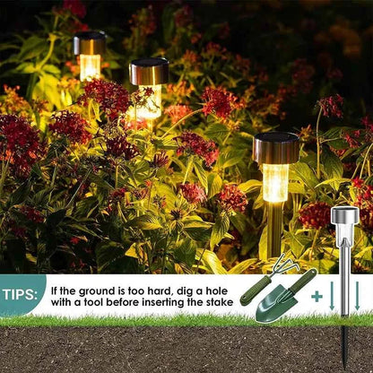 10-Pack Solar Outdoor Lights Garden Lanterns