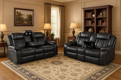 Hot sales Power Living Room Furniture Sets, Electric Recliner Chair with LED Light, Sectional Sofa Loveseat with Wireless Charging