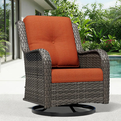 Outdoor Swivel Rocker Patio Chairs with High Back, Deep Seating, Wide Armrest, Thickened, Customized