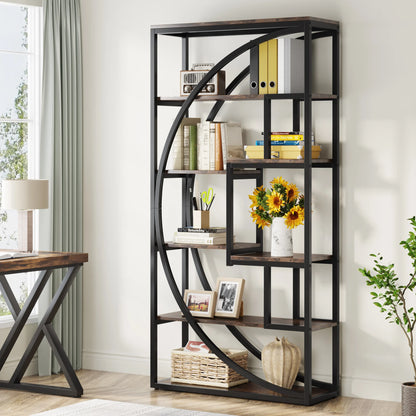 Tribesigns Bookshelf, Industrial 5-Tier Etagere Bookcase