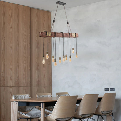Vintage Wood Ceiling Chandelier