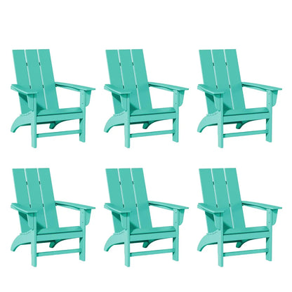 Poly Lumber Adirondack Chairs Set of 6, All-Weather Resistant, Looks Like Wood, Pre-Assembled
