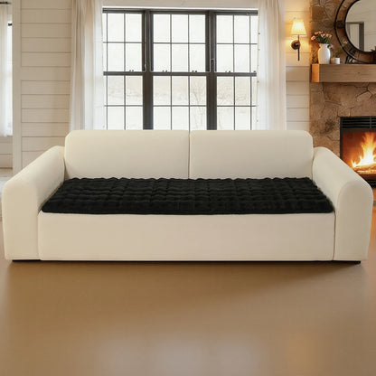 Thick Fluffy Faux Rabbit Fur Sofa Cover White Non-slip