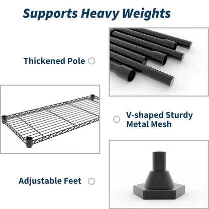 Heavy Duty Storage Shelves 4/5 Tiers Metal Shelving Unit Adjustable