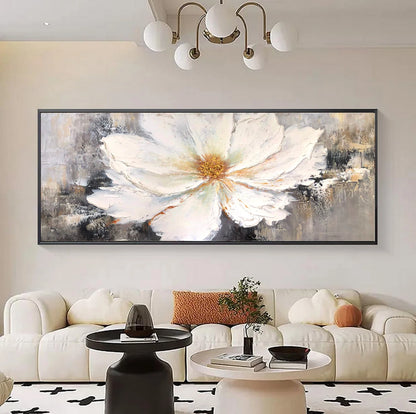 Thick Texture decoration hanging painting for living room, frameless modern wall art [High-end hand-painted floral oil painting]