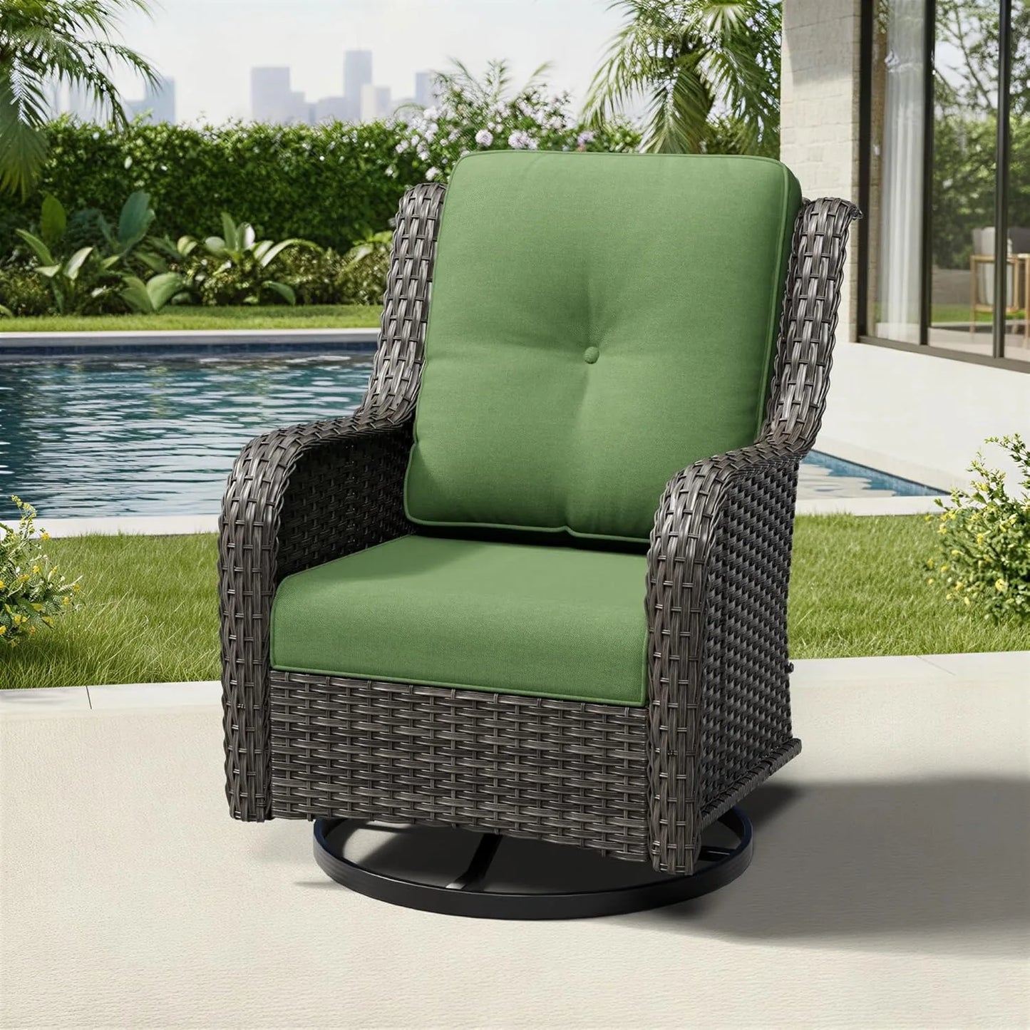 Outdoor Swivel Rocker Patio Chairs with High Back, Deep Seating, Wide Armrest, Thickened, Customized