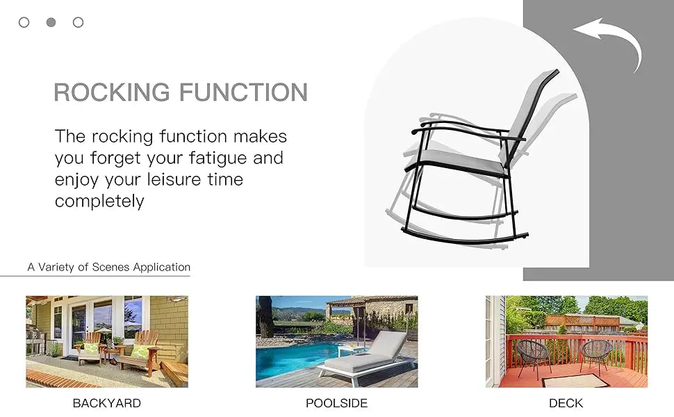 3 Piece Outdoor Rocking Bistro Set