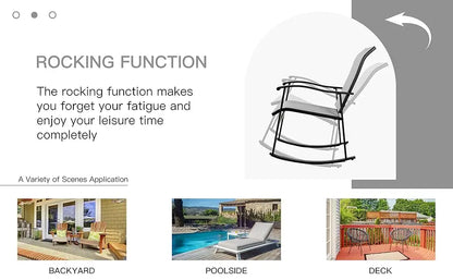 3 Piece Outdoor Rocking Bistro Set