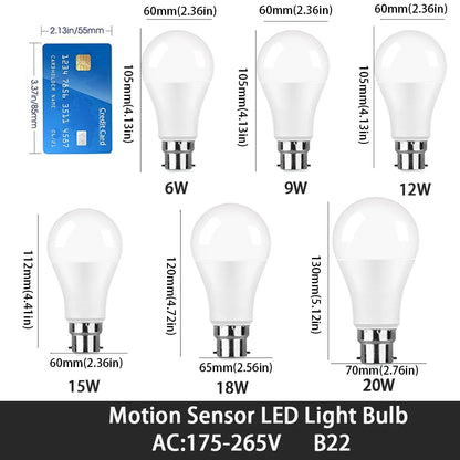 B22LED  Motion Sensor Light Bulb  18W Outdoor Lighting