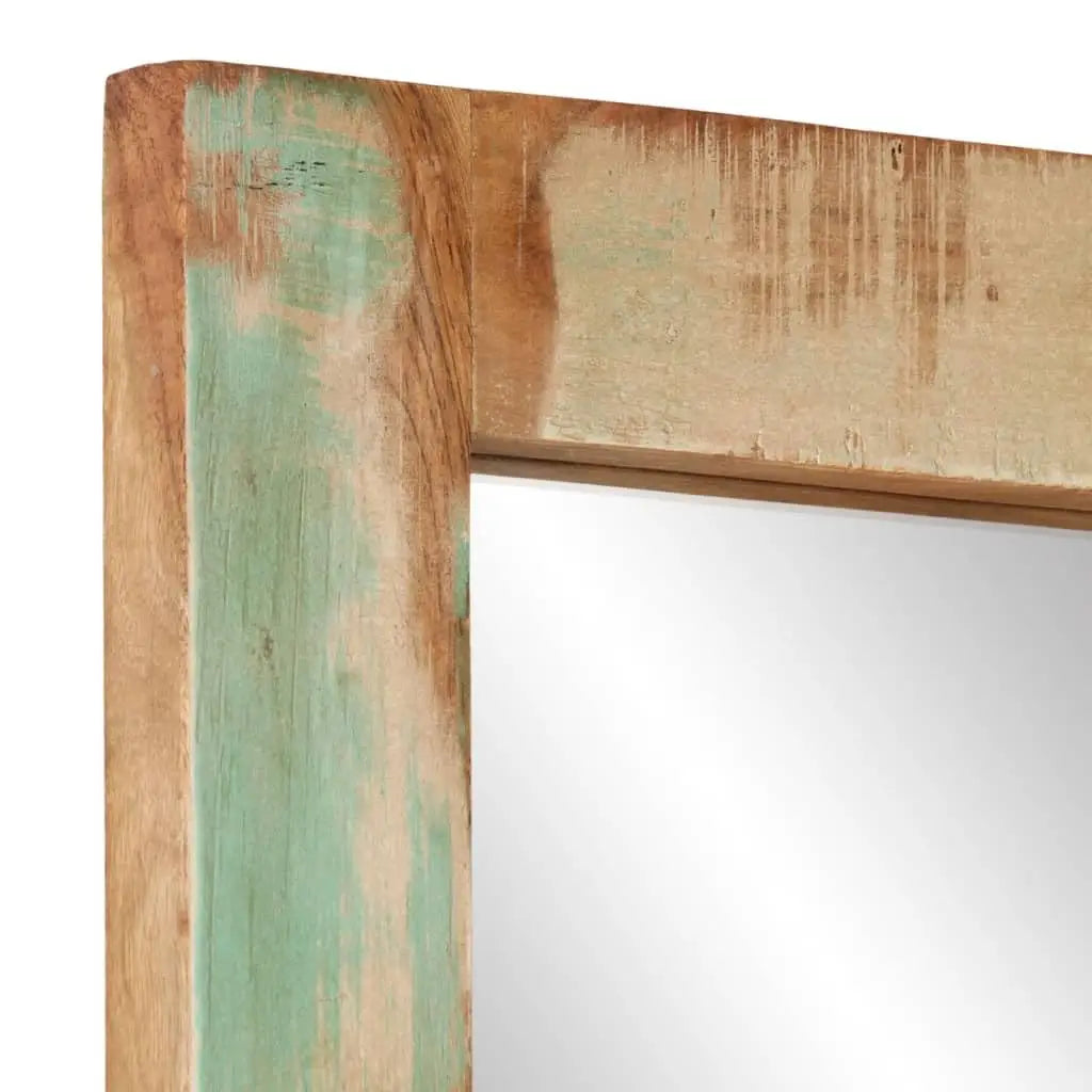 Rustic Bathroom Furniture Set, Solid Reclaimed Wood, 2-Piece Vanity Cabinet & Mirror, 13x24.4x22.8in, Farmhouse, Customized