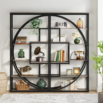 Tribesigns Bookshelf, Industrial 5-Tier Etagere Bookcase