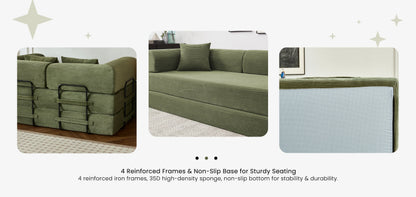 79'' Boneless Couch Foldable Convertible Futon Sleeper Sofa Bed