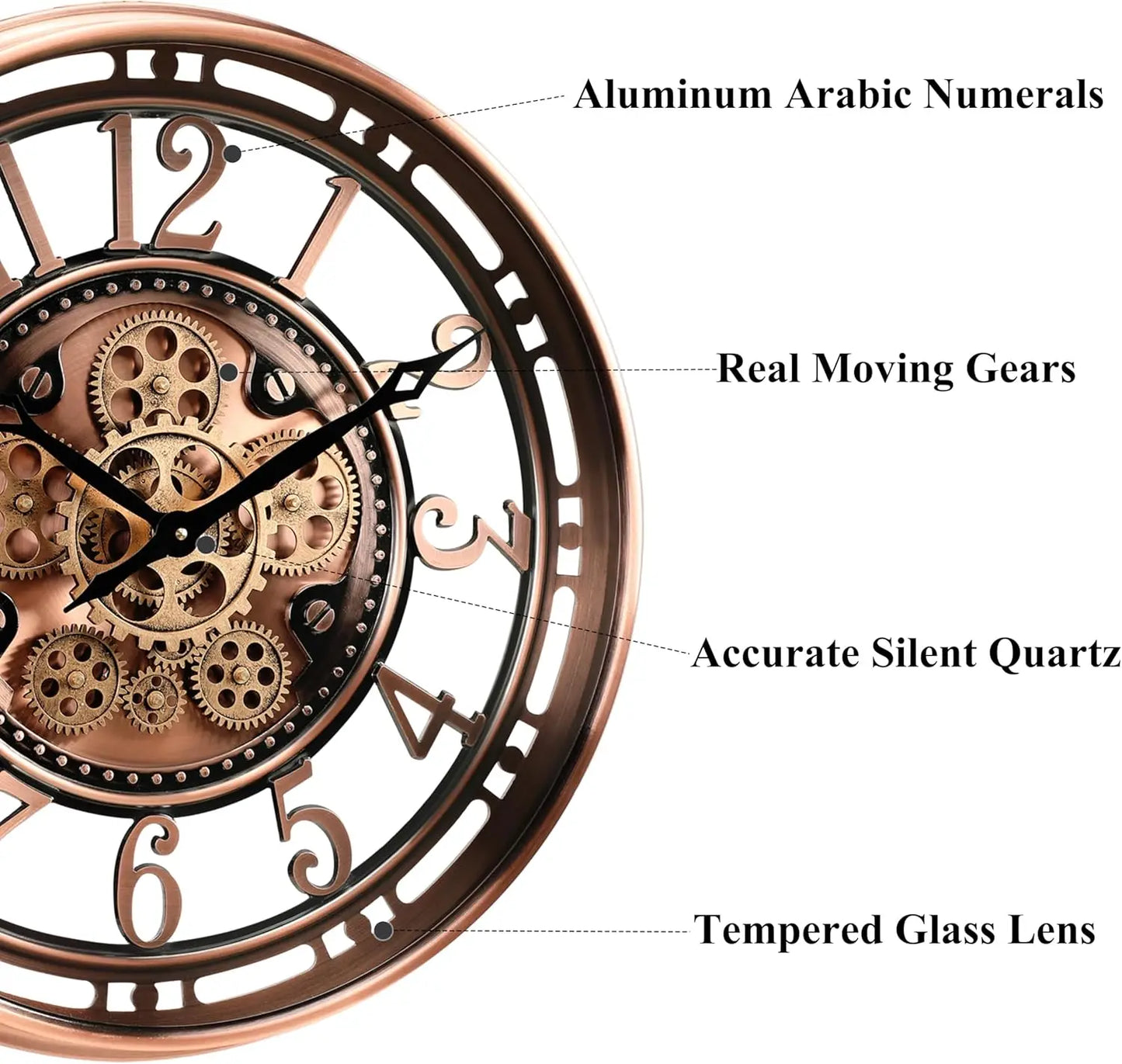 21 Inch Moving Gear Wall Clock