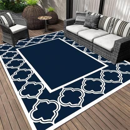Outdoor Foldable Reversible Large Floor Mat for RV Patio Backyard Deck Picnic Beach Camping