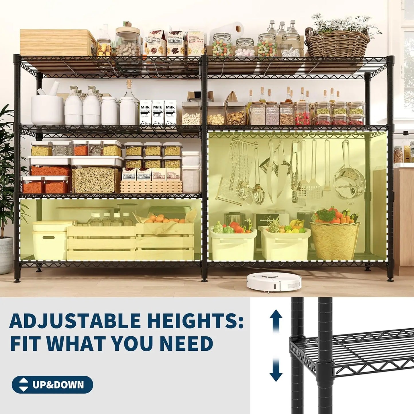 Heavy Duty Storage Shelves 4/5 Tiers Metal Shelving Unit Adjustable
