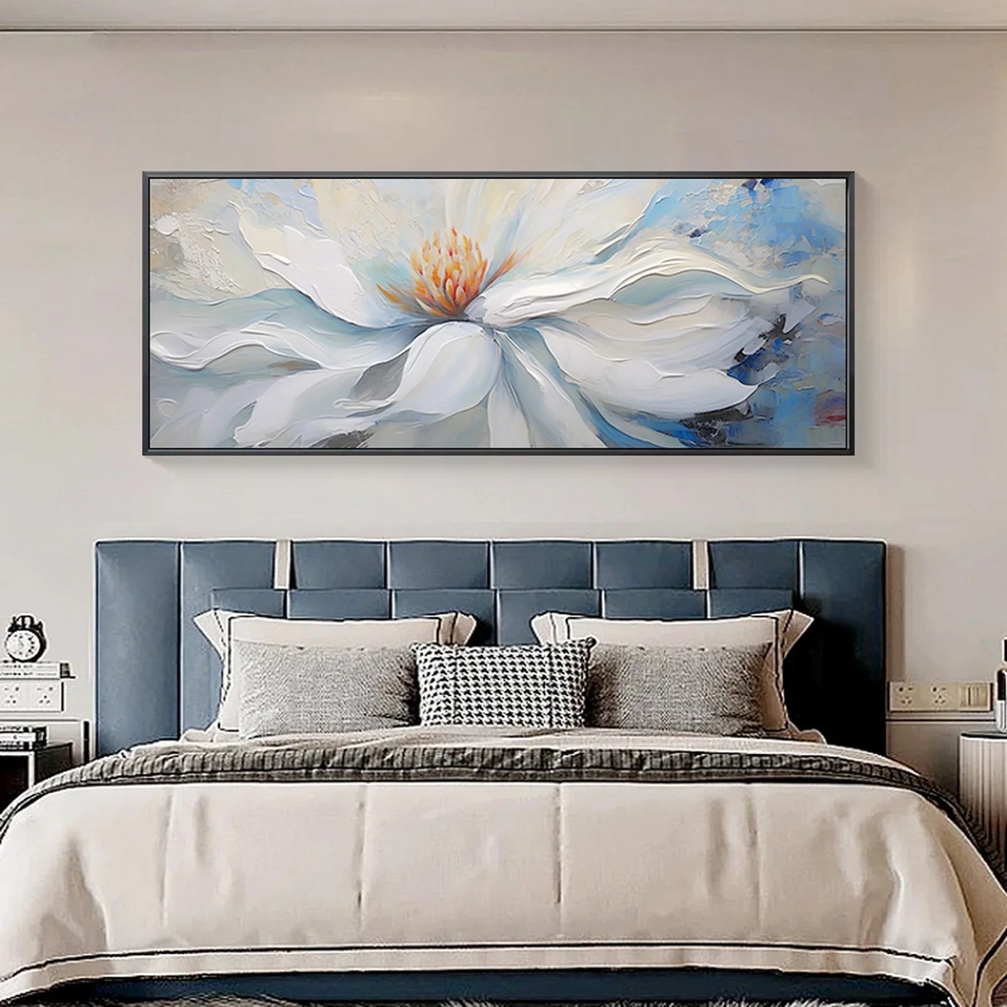 Thick Texture decoration hanging painting for living room, frameless modern wall art [High-end hand-painted floral oil painting]