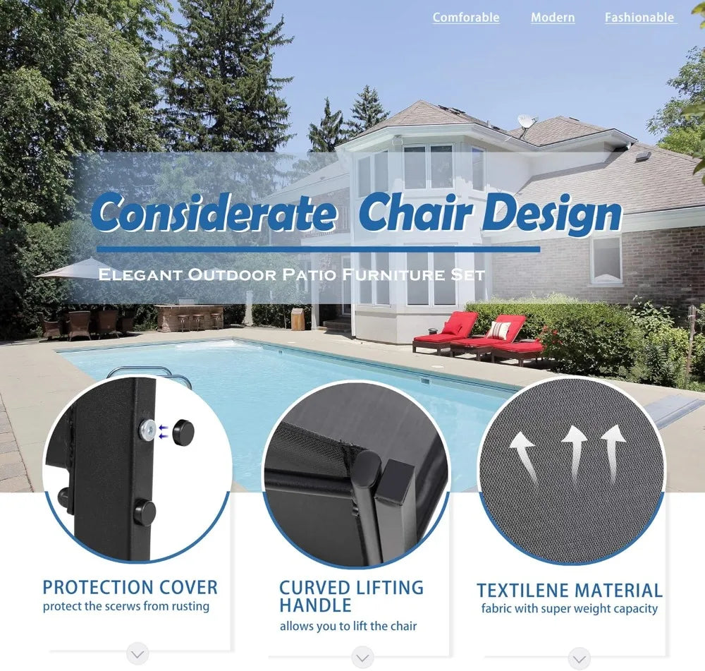 4 Pieces Patio Furniture Sets,Outdoor Patio Conversation Sets with Glass Coffee Table, Small Porch Balcony Furniture
