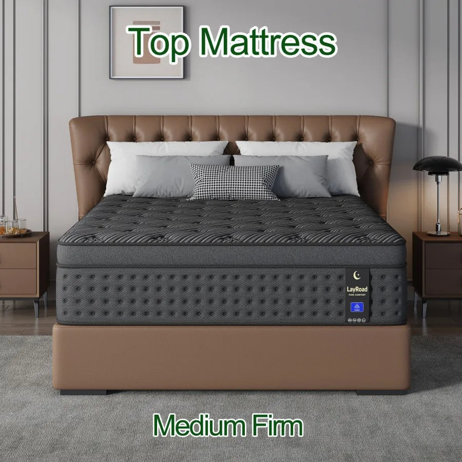 LayRoad Spring Mattress Single/Double/Queen/King Sizes Memory Foam Mattress Medium Firmness Pressure Relief