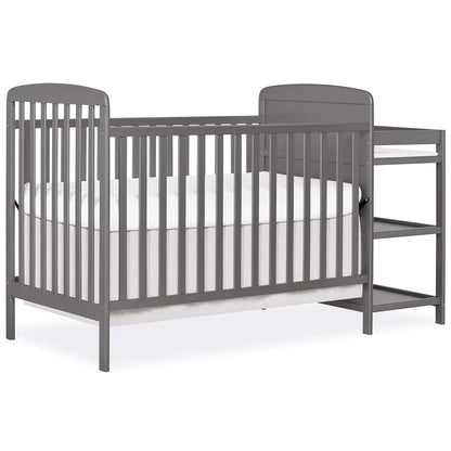 3-in-1 Convertible Baby Crib with Changing Table, Adjustable Mattress Heights, GREENGUARD Gold Certified for Safety