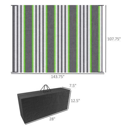 Reversible Outdoor Rug with Carry Bag 9' x 12' Plastic Straw Rug